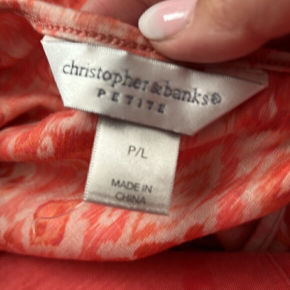 Christopher & Banks - 3/4 Sleeved Top - Orange - Petite L - Picture 4 of 4